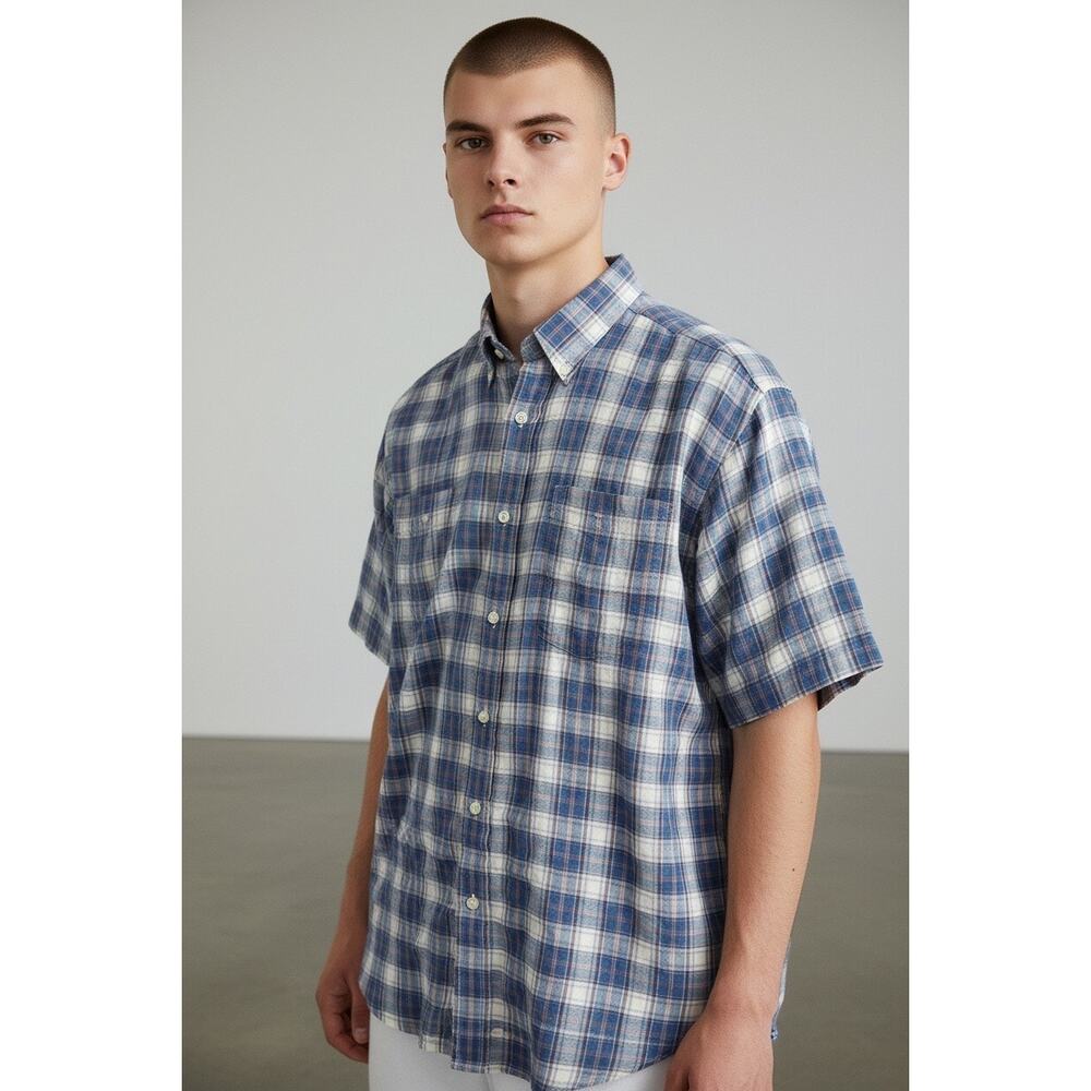 Ralph Lauren Plaid Shirt L 100% Cotton Classic Preppy Casual - Picture 1 of 6